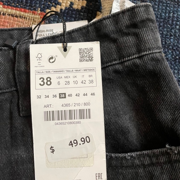 NWT Zara High-Rise Full Length Flare Pant Denim USA 6 - Picture 5 of 9